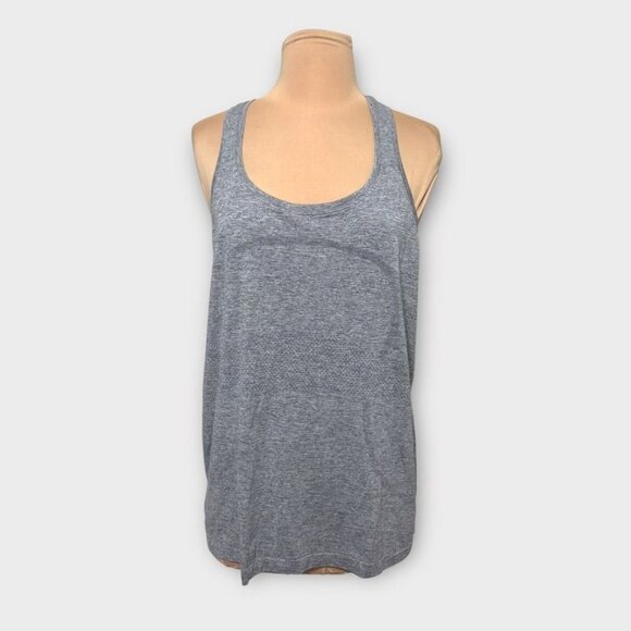 Lululemon Run Swiftly Tank 12 Racerback Gray Women Run Train Tank Top EUC - Picture 1 of 5